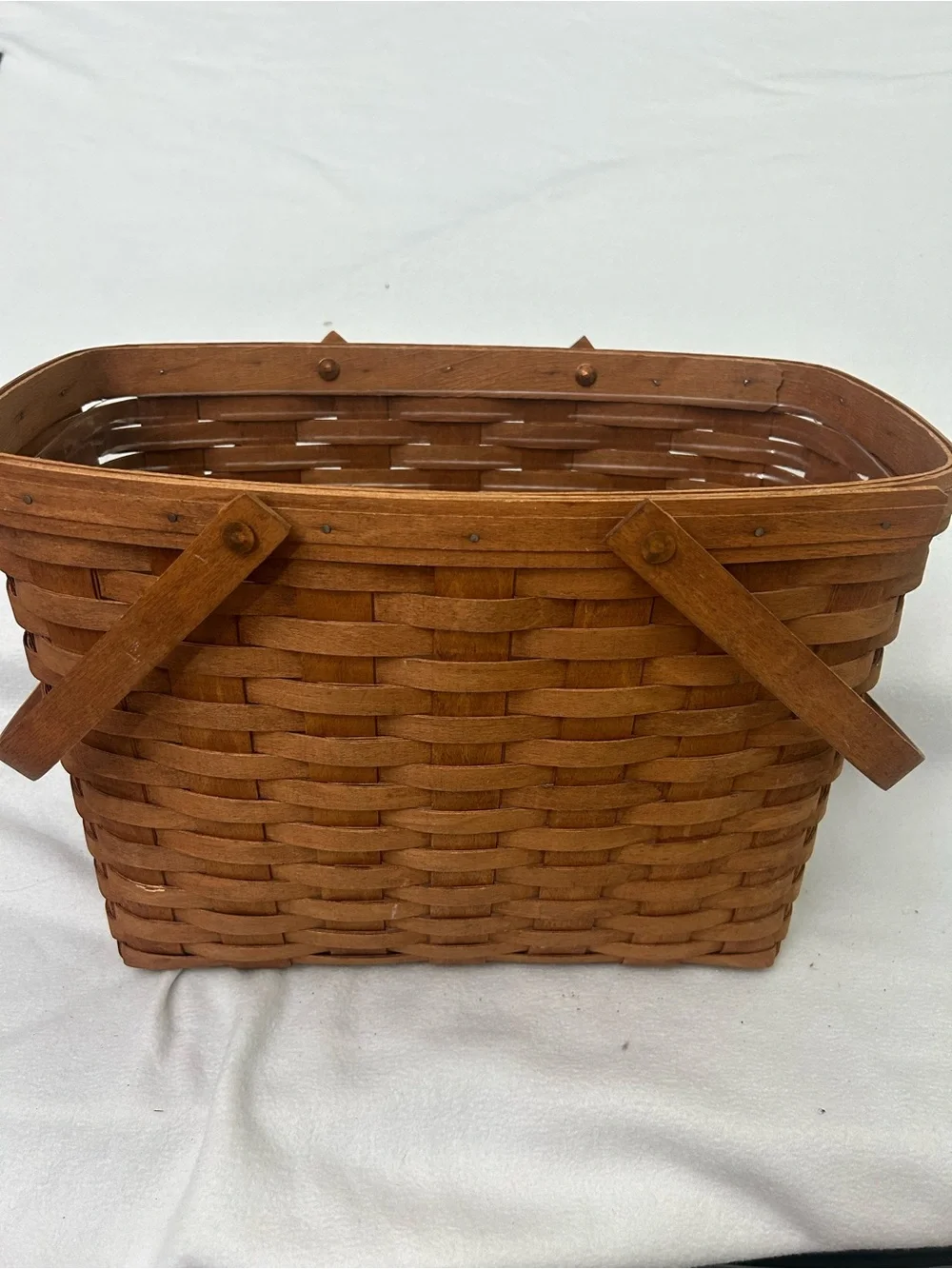 Longaberger 1989 Large Double Handle Market Basket with Protector